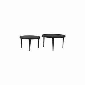 Czarne okrągłe stoliki zestaw 2 szt. ø 75 cm Tobias – Light & Living obraz