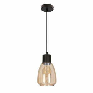 Czarna lampa wisząca ze szklanym kloszem ø 12 cm Moldo – Candellux Lighting obraz