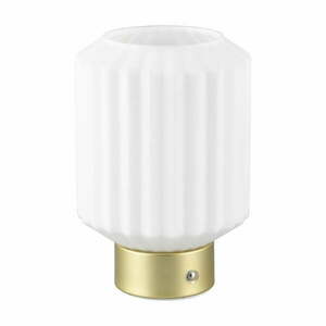 Lampa stołowa LED w biało-złotym kolorze ze ściemniaczem i szklanym kloszem (wys. 19, 5 cm) Lord – Trio obraz