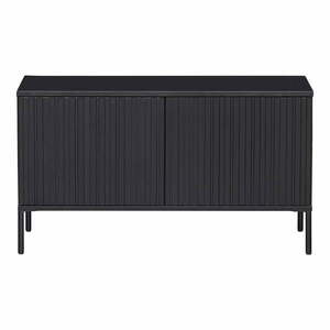 Czarna szafka pod TV z litego drewna sosnowego 100x56 cm Gravure – WOOOD obraz