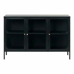 Czarna metalowa witryna 132x85 cm Carmel – Unique Furniture obraz