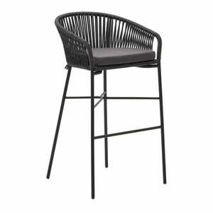 Czarne stalowe hokery zestaw 4 szt. (wysokość siedziska 80 cm) Yanet – Kave Home obraz