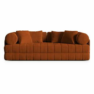 Aksamitna rozkładana sofa w kolorze terakoty 206 cm Kemi – Cosmopolitan Design obraz