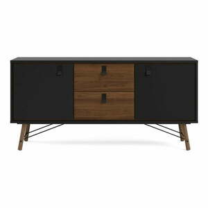Czarna komoda w dekorze orzecha 150x72x40 cm Ry – Tvilum obraz