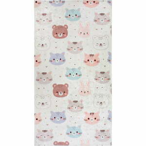 Dywan dziecięcy odpowiedni do prania w kolorze kości słoniowej 80x150 cm Cute Animals – Vitaus obraz
