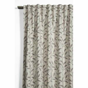 Szaro-beżowa zasłona z mieszanki lnu 140x245 cm List – Sehlbach obraz