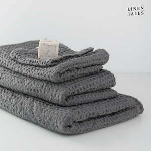 Ciemnoszare ręczniki zestaw 3 szt. Honeycomb – Linen Tales obraz