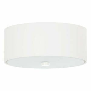 Biała lampa sufitowa z tekstylnym kloszem ø 30 cm Herra – Nice Lamps obraz