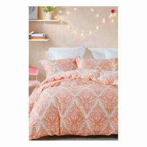 Różowo-beżowa 4-częściowa pościel dwuosobowa z bawełny renforcé z prześcieradłem 200x220 cm Damask – Mila Home obraz