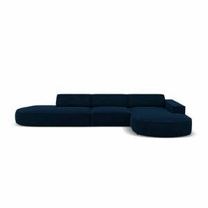 Niebieski aksamitny narożnik (prawostronny) Jodie − Micadoni Home obraz