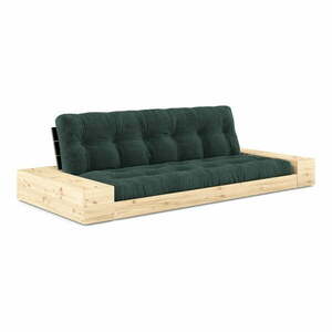 Ciemnozielona sztruksowa rozkładana sofa 244 cm Base – Karup Design obraz