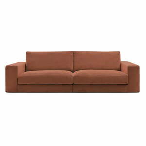 Sztruksowa sofa w kolorze terakoty 274 cm Leonard – Bobochic Paris obraz