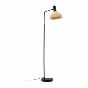 Czarno-naturalna lampa stojąca z rattanowym kloszem (wys. 157 cm) Damila – Kave Home obraz