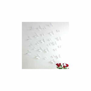 Zestaw 12 białych naklejek 3D Ambiance Butterflies obraz