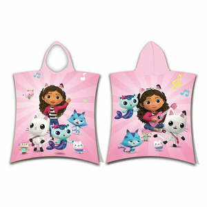 Różowe bawełniane ponczo dziecięce w rozmiarze 3-8 lat Gabby´s Dollhouse – Jerry Fabrics obraz