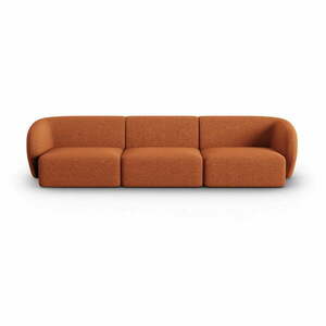 Sofa z tkaniny szenilowej w kolorze terakoty 266 cm Paolo – Milo Casa obraz