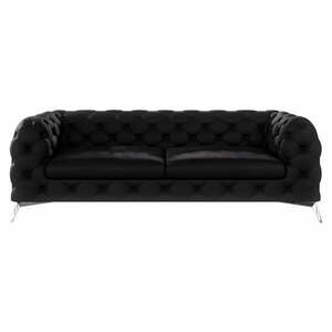Czarna aksamitna sofa 225 cm Chelsea – Ropez obraz