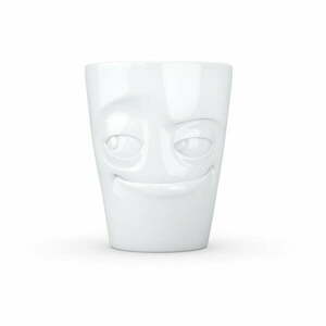 Biały figlarny porcelanowy kubek z uchem 58products obraz
