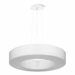 Biała lampa wisząca z tekstylnym kloszem ø 50 cm Galata Slim – Nice Lamps obraz