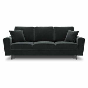 Ciemnoszara aksamitna rozkładana sofa ze schowkiem 235 cm Kyoto – Cosmopolitan Design obraz