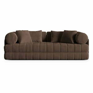 Brązowa aksamitna rozkładana sofa 206 cm Kemi – Cosmopolitan Design obraz