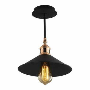 Czarna lampa wisząca z metalowym kloszem ø 24 cm – Opviq lights obraz