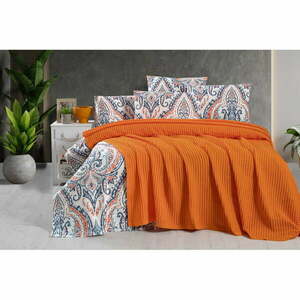 Pomarańczowa bawełniana narzuta 220x240 cm Waffle – Mila Home obraz