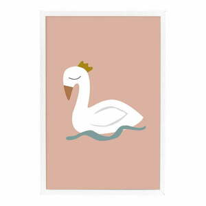 Plakat ścienny w białej ramie Bloomingville Mini Xander Swan, 45x65 cm obraz