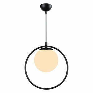 Czarna metalowa lampa wisząca z szklanym kloszem ø 15 cm Ates – Squid Lighting obraz