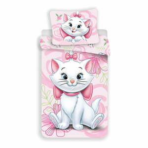 Różowa bawełniana pościel dziecięca jednoosobowa 140x200 cm Marie Cat "Pink" – Jerry Fabrics obraz
