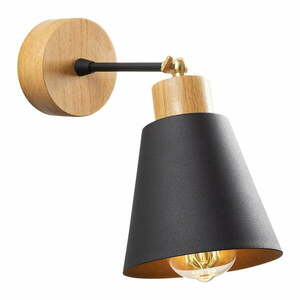Czarno-naturalny kinkiet ø 14 cm Manavgat – Opviq lights obraz