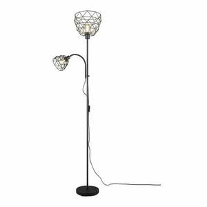Czarna lampa stojąca z metalowym kloszem (wys. 180 cm) Haval – Trio obraz
