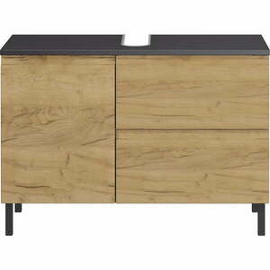 Ciemnoszara szafka pod umywalkę w dekorze dębu 80x56 cm Salinas – Germania obraz