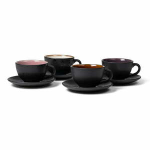Czarne kamionkowe filiżanki zestaw 4 szt. 240 ml Black/Mix – Bitz obraz