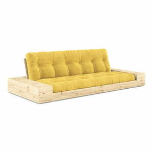 Żółta sztruksowa rozkładana sofa 244 cm Base – Karup Design obraz