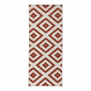 Czerwono-kremowy chodnik odpowiedni na zewnątrz NORTHRUGS Malta, 80x345 cm obraz