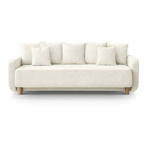 Kremowa rozkładana sofa ze schowkiem 231 cm Elen – Micadoni obraz