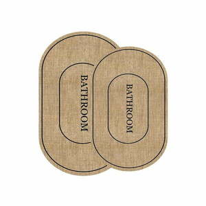 Brązowo-czarne dywaniki łazienkowe zestaw 2 szt. 60x90 cm Jute Look – Mila Home obraz