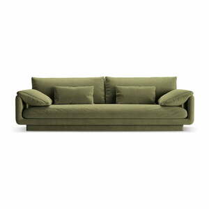 Jasnozielona aksamitna sofa 250 cm Torino – Micadoni obraz