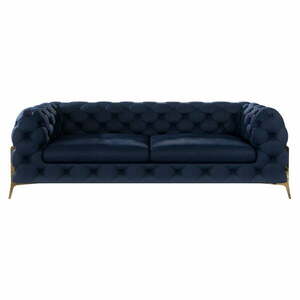 Ciemnoniebieska aksamitna sofa 225 cm Chelsea Bis – Ropez obraz
