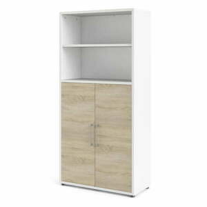 Biały regał modułowy w dekorze dębu 89x189 cm Prima – Tvilum obraz