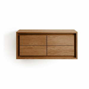 Brązowa wisząca szafka pod umywalkę z litego drewna tekowego 90x40 cm Kenta – Kave Home obraz