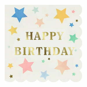 Papierowe serwetki zestaw 16 szt. Happy Birthday – Meri Meri obraz