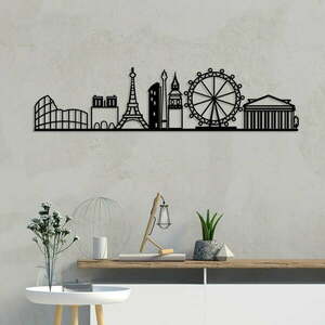 Metalowa dekoracja ścienna 120x29 cm Cities – Wallity obraz