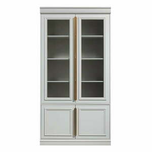 Jasnoszara witryna z litego drewna sosnowego 110x215 cm Organize – BePureHome obraz