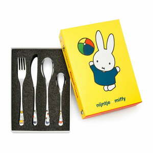 Sztućce dla dzieci ze stali nierdzewnej w kolorze srebra 4 szt. Miffy – Zilverstad obraz