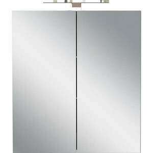 Antracytowa wisząca szafka łazienkowa z lustrem 60x71 cm Arcena – Germania obraz