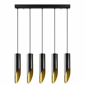 Czarna lampa wisząca z 5 kloszami Opviq lights Kesik obraz