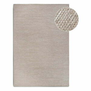 Beżowy dywan z mieszanki wełny tkany ręcznie 60x90 cm Pradesh Linen White – Elle Decoration obraz