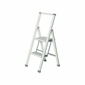 Biała drabina składana Wenko Ladder Alu, wys. 101 cm obraz